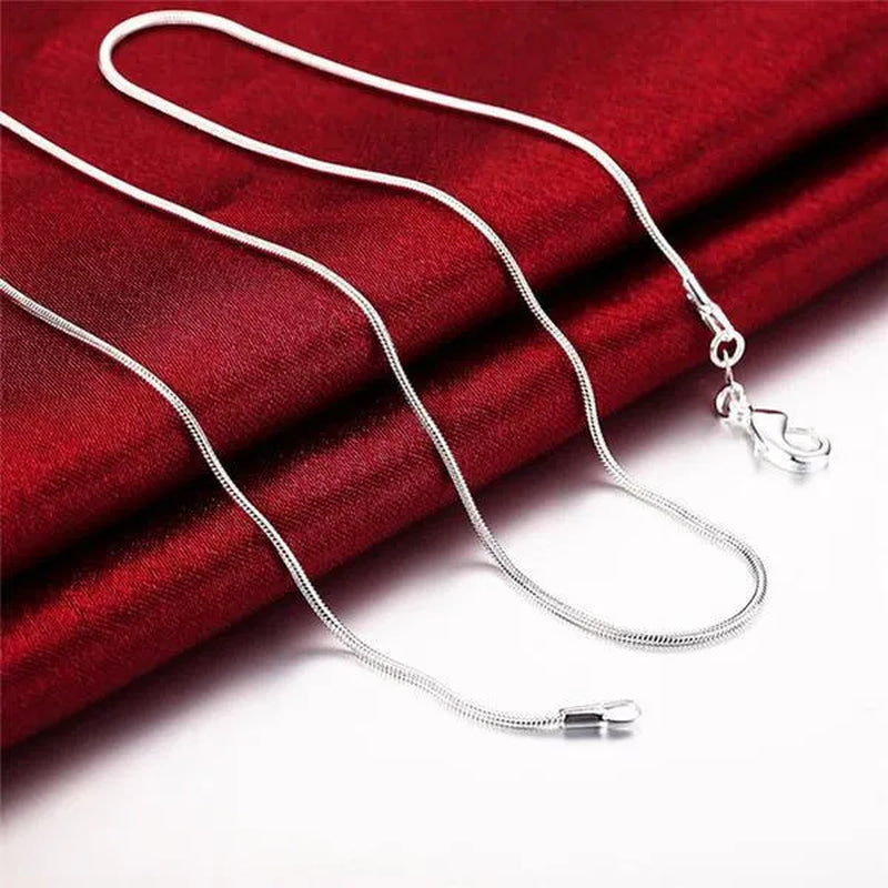 Men Women Snake Chain 1MM/2MM/3MM 925 Silver Necklaces Fashion DIY Charm Pendant Fine Jewelry Accessories