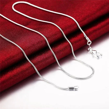 Men Women Snake Chain 1MM/2MM/3MM 925 Silver Necklaces Fashion DIY Charm Pendant Fine Jewelry Accessories