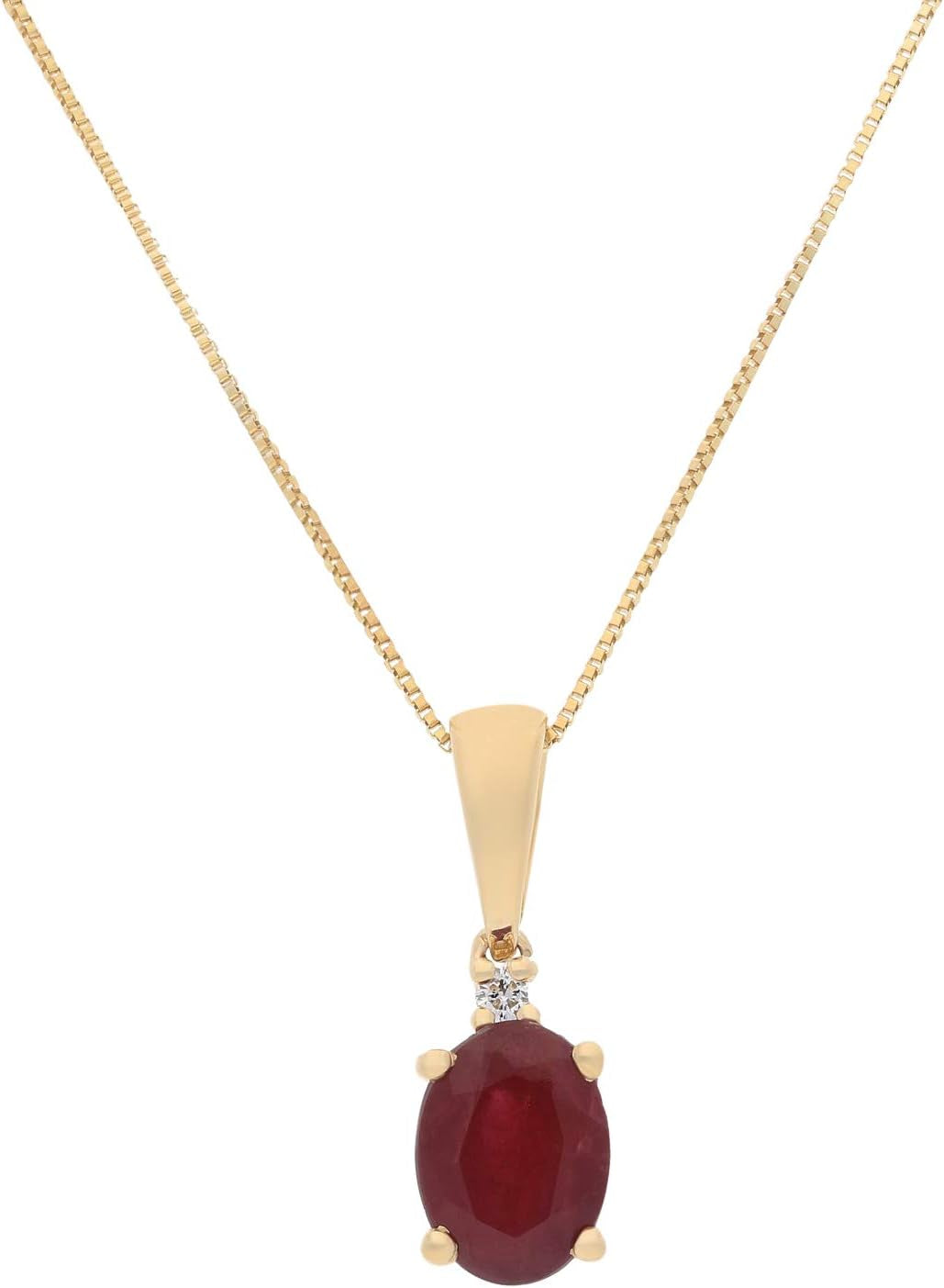 14K Yellow Gold Mexican Natural Fire Oval Cut Opal & Natural Diamond (I1,I2) Pendant for Women - WORLD TIME VISITS