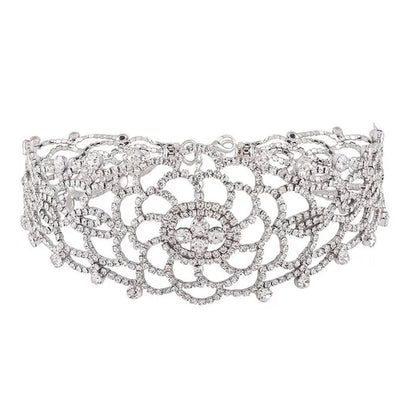 Full Diamond Pendant Necklace Crystal Rhinestone Choker Collar Women Wedding Jewelry