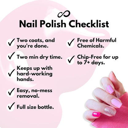 Glitter Nail Polish Set for Women (PINKY PROMISE) - Light Pink Nail Polish Set for Girls | Quick Dry & Long Lasting Nail Polish Kit for Home DIY Mani Pedi | Made in USA, 13.5Ml (Set of 4)