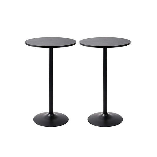 Santina 2 Pack round Bar and Pub Table, Black - WORLD TIME VISITS