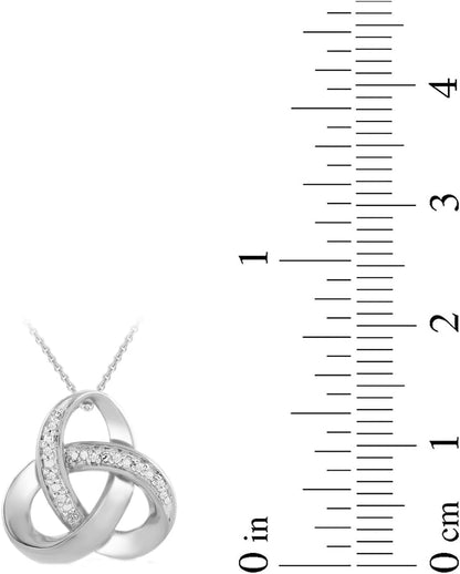 Amazon Essentials Womens 18K Gold over Sterling Silver Diamond Knot Pendant Necklace (Previously )