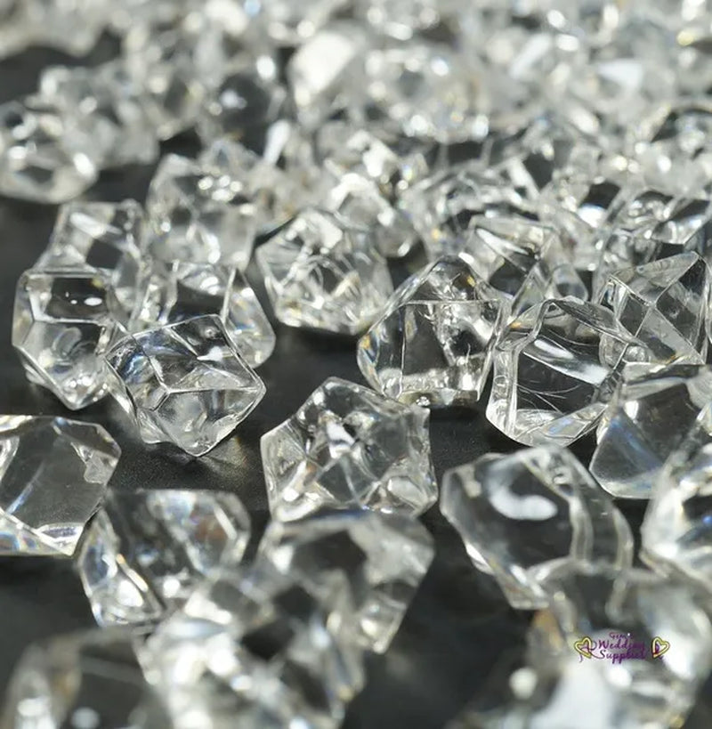 500Pcs Clear Mini Acrylic Ice Crystals Wedding Table Scatters Decorations Xmas - WORLD TIME VISITS