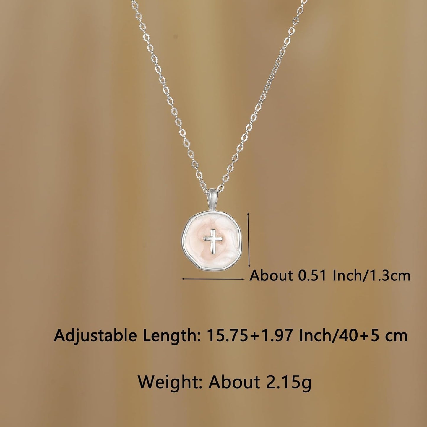 Dainty Cross Necklace for Women 925 Sterling Silver Christian Faith Necklaces 14K Gold Plated Circle Crucifix Pendant Necklace Religious Jewelry Baptism Easter Christian Gifts