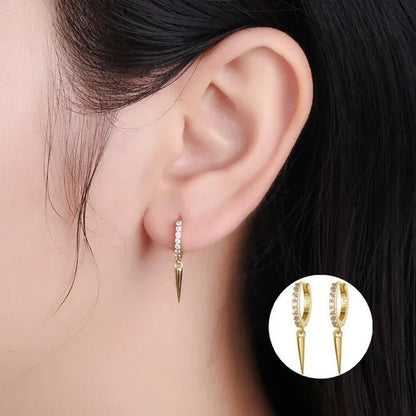 Dainty Huggie Hoop Earrings for Women, Silver Post Lightning Small Dangle Hoop Huggie Earrings Minimalist Hypoallergenic Jewelry Gifts for Women