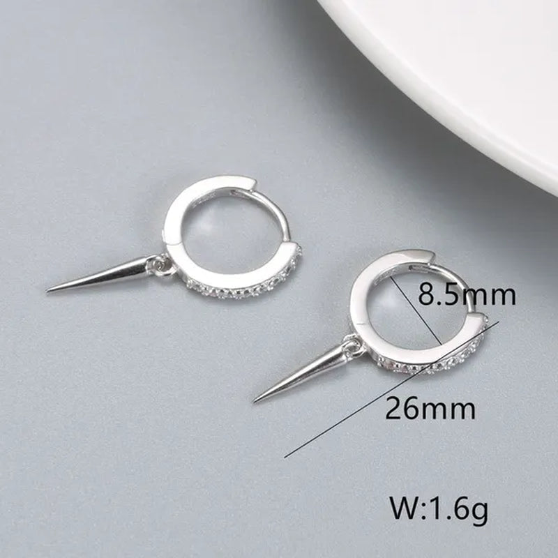 Dainty Huggie Hoop Earrings for Women, Silver Post Lightning Small Dangle Hoop Huggie Earrings Minimalist Hypoallergenic Jewelry Gifts for Women