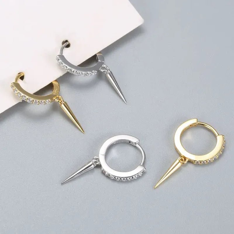 Dainty Huggie Hoop Earrings for Women, Silver Post Lightning Small Dangle Hoop Huggie Earrings Minimalist Hypoallergenic Jewelry Gifts for Women