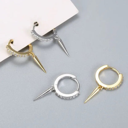Dainty Huggie Hoop Earrings for Women, Silver Post Lightning Small Dangle Hoop Huggie Earrings Minimalist Hypoallergenic Jewelry Gifts for Women