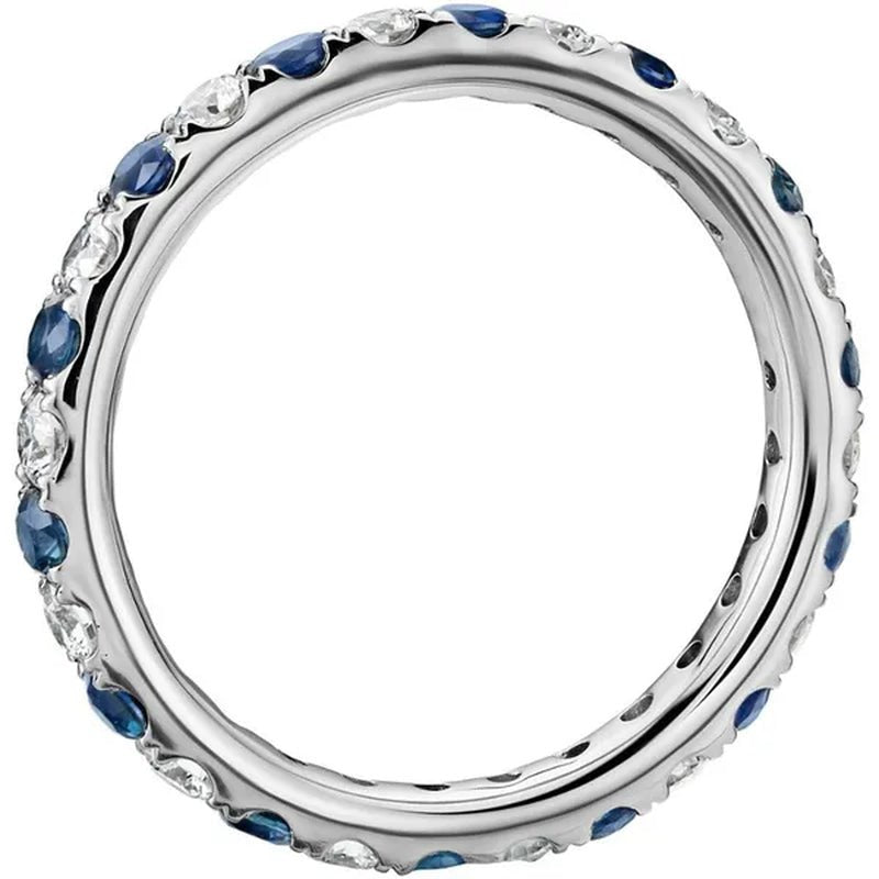 Dainty Thin Rings for Women Jewelry Cubic Zirconia Blue Sapphire Rings Bridal Engagement Proposal Rings Gift - WORLD TIME VISITS