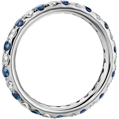 Dainty Thin Rings for Women Jewelry Cubic Zirconia Blue Sapphire Rings Bridal Engagement Proposal Rings Gift - WORLD TIME VISITS
