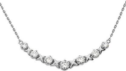 Dazzling 14K White Gold Diamond XOXO Pendant Necklace - WORLD TIME VISITS