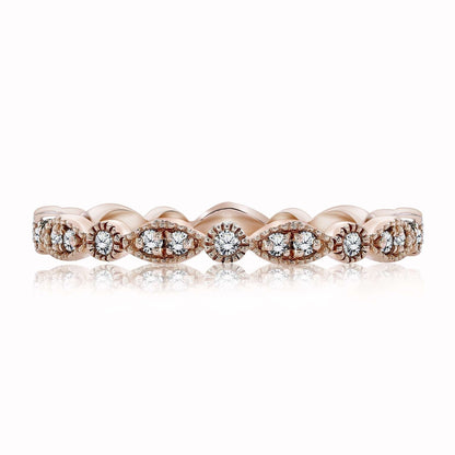 .50 Ct Diamond Matching Ring Band - Full Eternity Band - Art Deco Stackable Ring - 10K Rose Gold