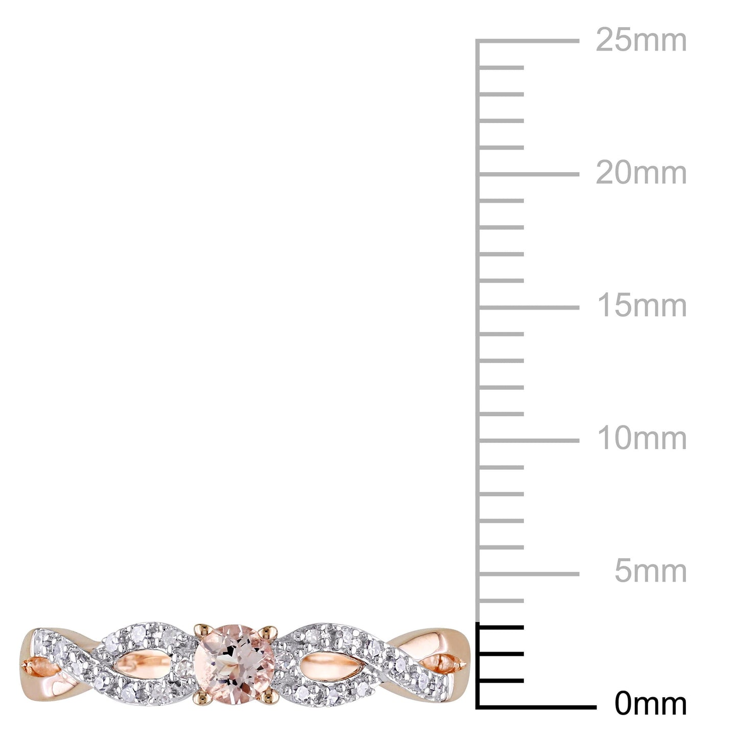 Women'S 1/6 CT Morganite 1/10 CT T.W. Diamond Rose Gold Flash Plated SS Infinity Ring