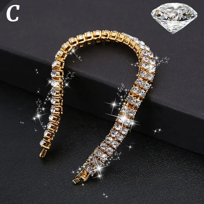 New Men'S Women'S Fashion Diamond Bracelet Gold/925 Silver Plated Bracelet Luxury Bracelet Byzantine Chain Cuban Chain Birthday Holiday Gift (8 Inch)
