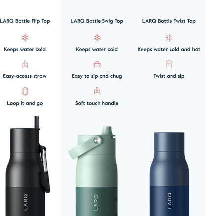 Bottle Flip Top 25 Oz - Insulated Reusable Stainless Steel Water Bottle with Straw | Thermos, BPA Free | for Sports, Gym, and Travel | Keep Drinks Cold for 24 Hours | Obsidian Black