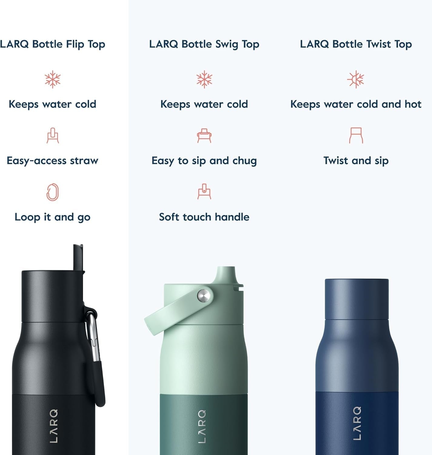 Bottle Flip Top 25 Oz - Insulated Reusable Stainless Steel Water Bottle with Straw | Thermos, BPA Free | for Sports, Gym, and Travel | Keep Drinks Cold for 24 Hours | Obsidian Black