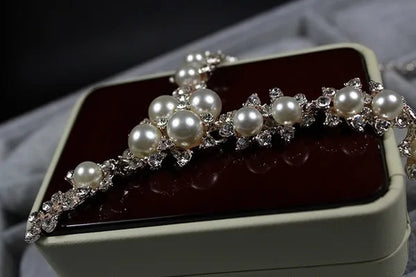 Fashion Clavicular Brilliant Diamond Crystal Necklace Charms Pendant Necklaces Handmade Pearl Wedding Party (Not Include Box)