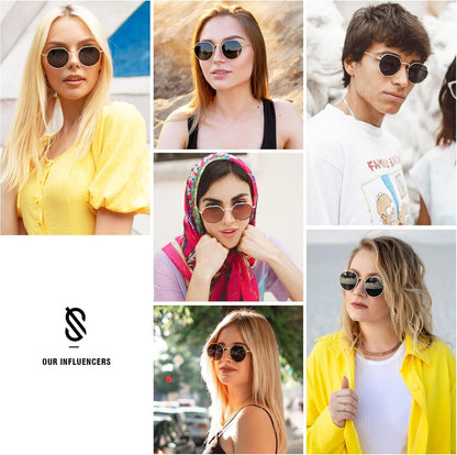 round Polygon Polarized Sunglasses for Women Men Retro Classic Vintage Panto Shades SJ1157