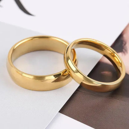 Couple Ring Simple Fashion Style Fine Jewelry Fashion Luxury Golden Engagement Wedding Ring Anniversary Gift Men and Women Ring