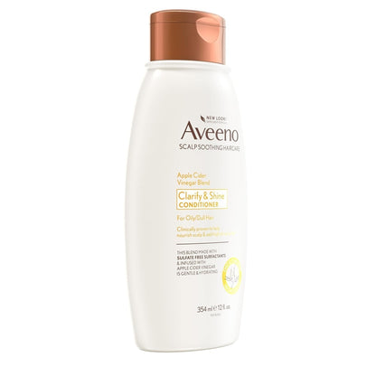 Apple Cider Vinegar Sulfate-Free Conditioner for Balance & High Shine, Daily Moisturizing & Scalp Soothing Conditioner for Oily or Dull Hair, Paraben & Dye-Free, 12Oz