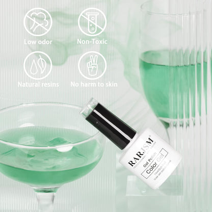 Pearl Gel Nail Polish, Glitter Drawing Gel Polish Light Green Shimmer Mermaid Nail Gel Soak off UV Gel for Salon Home DIY Manicure Use