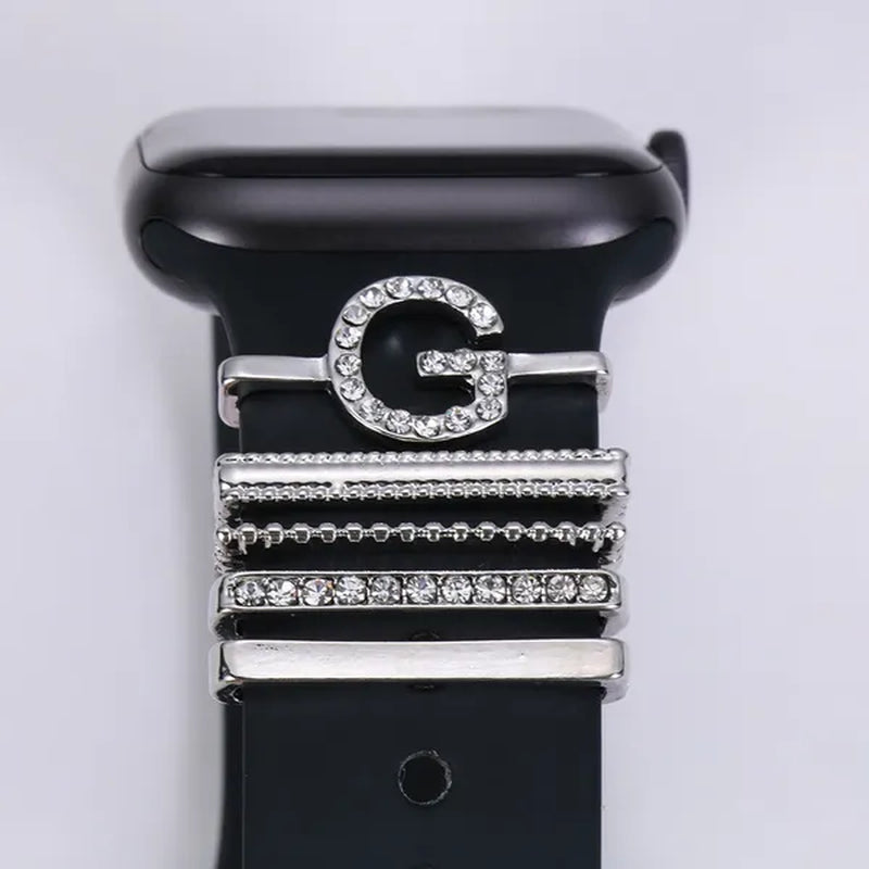 For Apple Watch Band Metal Charms Decorative Ring Diamond Ornament Smart Watch Strap for Iwatch Bracelet Watch Band Ornament