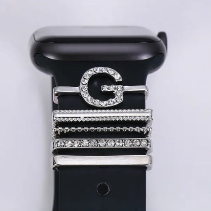 For Apple Watch Band Metal Charms Decorative Ring Diamond Ornament Smart Watch Strap for Iwatch Bracelet Watch Band Ornament