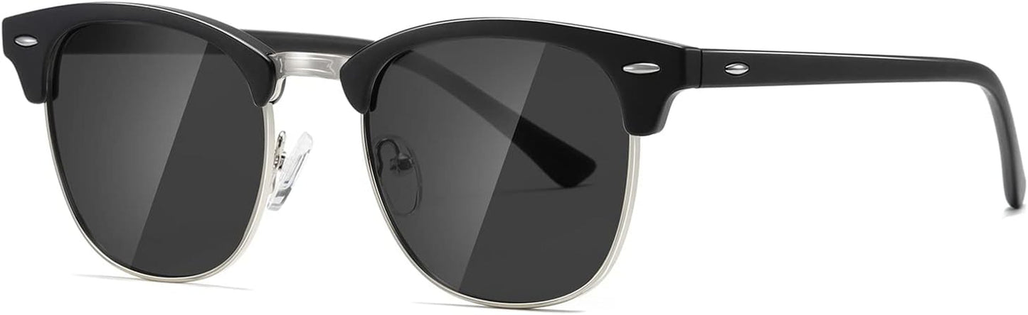 Polarized Sunglasses for Women and Men Semi Rimless Frame Retro Sun Glasses AE0369