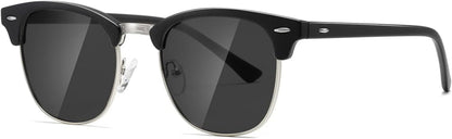 Polarized Sunglasses for Women and Men Semi Rimless Frame Retro Sun Glasses AE0369