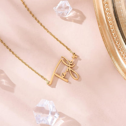 Signature Necklace Gold Name Pendant Inspired by Album Women Stainless Steel Necklace Choker for Fans