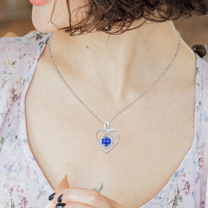 Infinity Heart Turquoise Aquamarine Blue Birthstone Necklace for Daughter - I Love You Gift for December, Christmas, Valentines