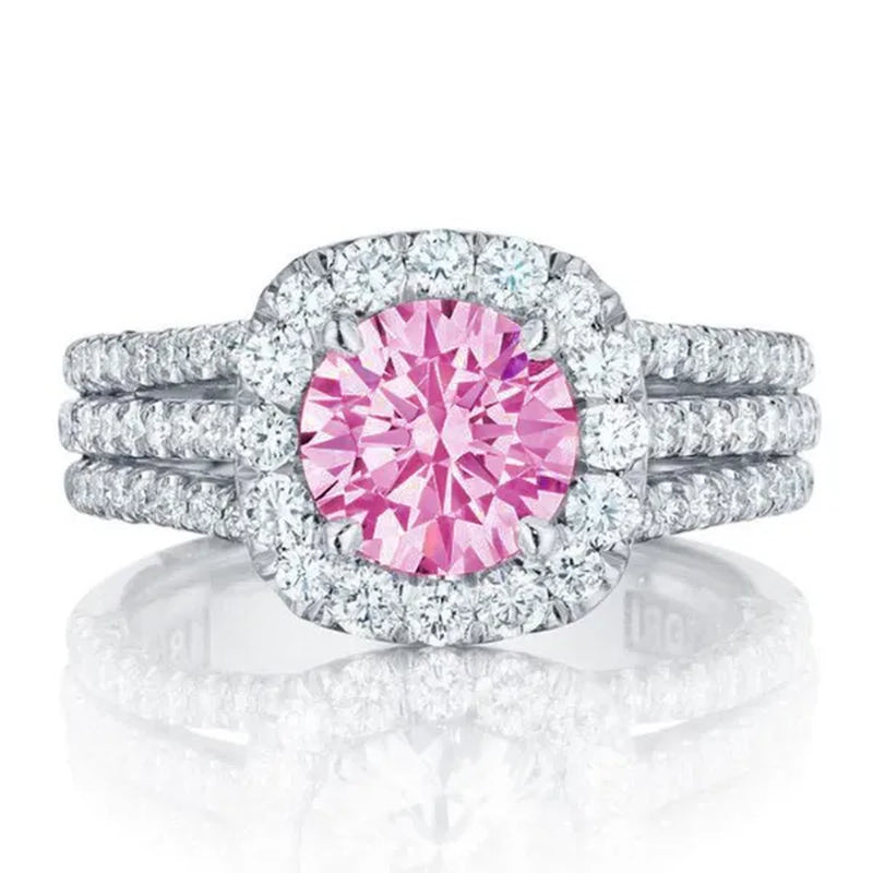 Women Wedding Diamond Ring 18K Gold Micro Pave Diamond Rings for Engagement Ring Jewelry
