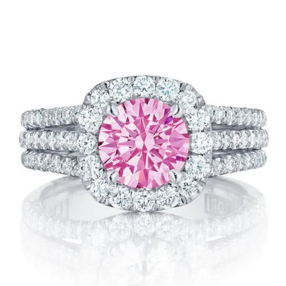 Women Wedding Diamond Ring 18K Gold Micro Pave Diamond Rings for Engagement Ring Jewelry