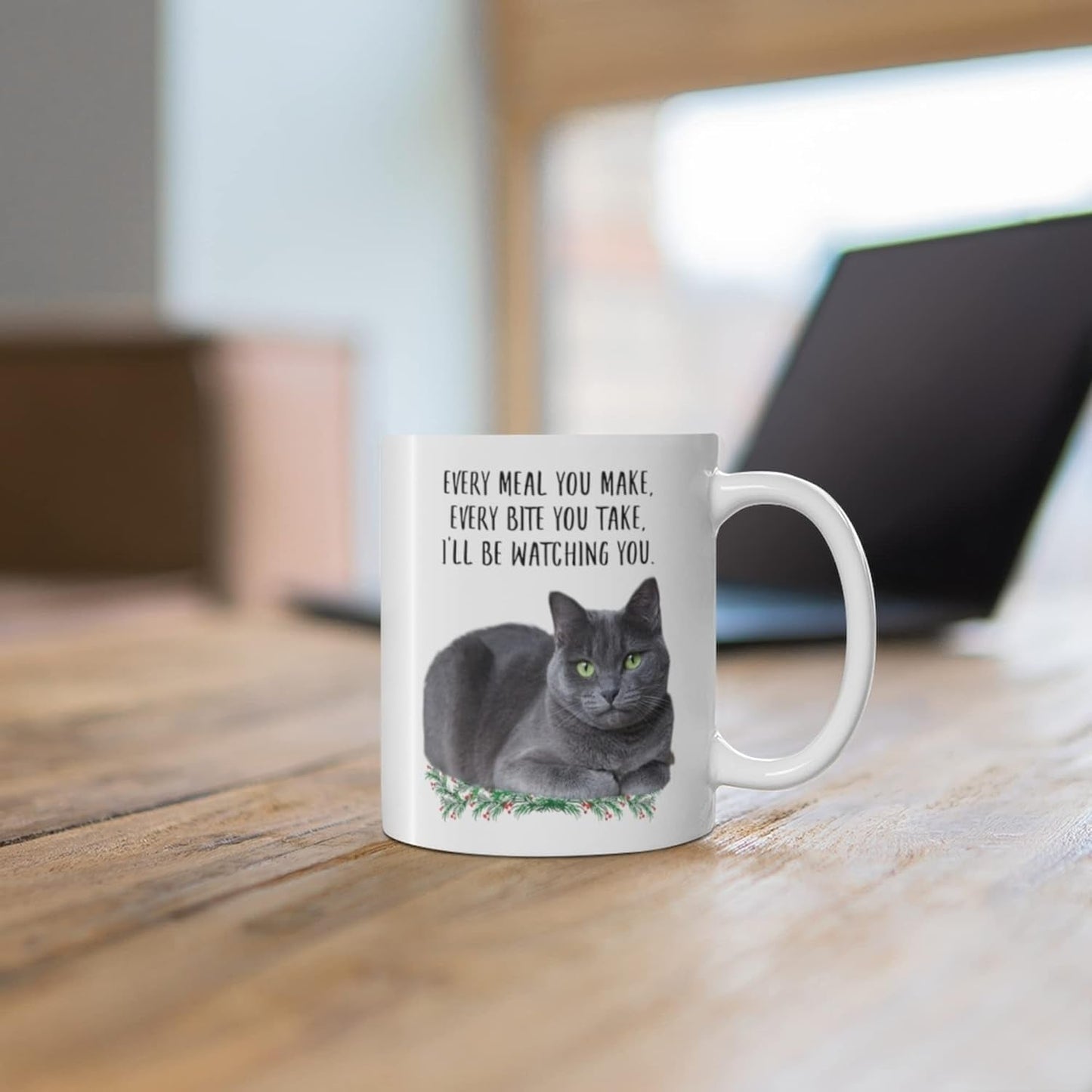 Funny Russian Blue Cat Blue Grey Gifts for Women Mother'S Day 2024 Every Meal You Make Every Bite You Take Coffee Mug Ceramic Cup White 11Oz