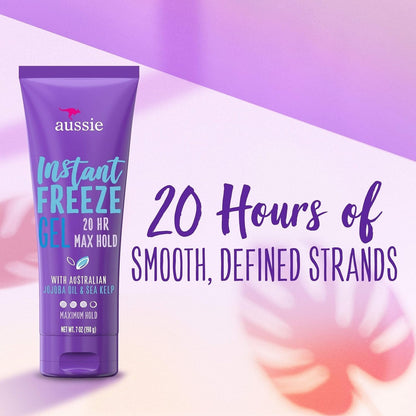 Instant Freeze Hair Gel with Jojoba Oil & Sea Kelp, 7 Ounce