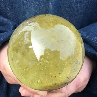 Natural Citrine Quartz Sphere Crystal Ball Healing Stone Home Decor