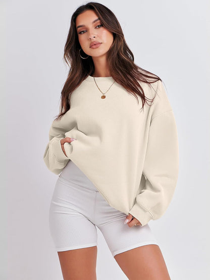 Women'S Sweatshirts Hoodies Crewneck Oversized Fleece Pullover Sweaters Cute Top Y2K Teen Girls Preppy Clothes 2024