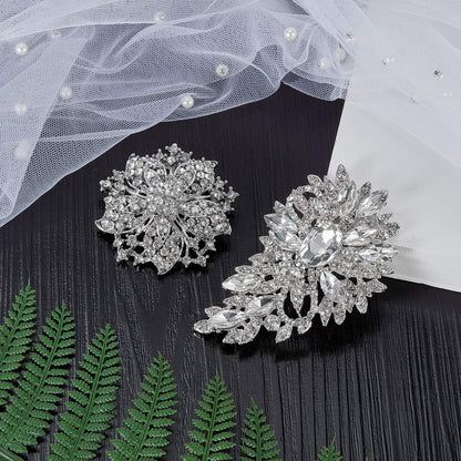 4 Pcs Women'S Rhinestone Brooches Flower Crystal Pins Vintage Brooches for Banquet Wedding Graduation Bridal Shower Gift Jewelry Supplies