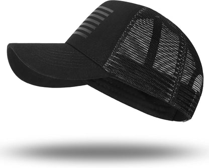 American Flag Trucker Hat - Snapback Hat, Baseball Cap for Men Women - Breathable Mesh Side, Adjustable Fit - for Casual Wear
