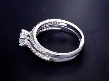 SONA CZ Diamant Engagement Rings Set 925 Sterling Silver Rings For Women Band Wedding Rings Promise Rings Bridal Jewelry 4-10