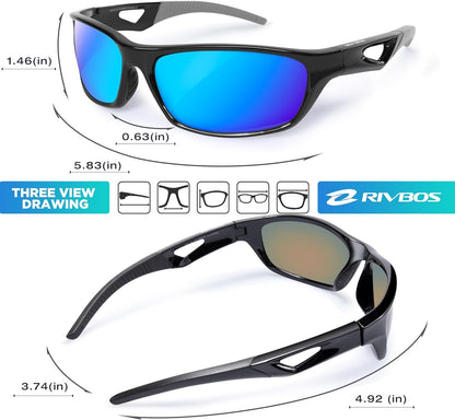 Polarized Sports Sunglasses Driving Sun Glasses Shades for Men Women Tr90 Frame for Cycling Fishing Running RB831