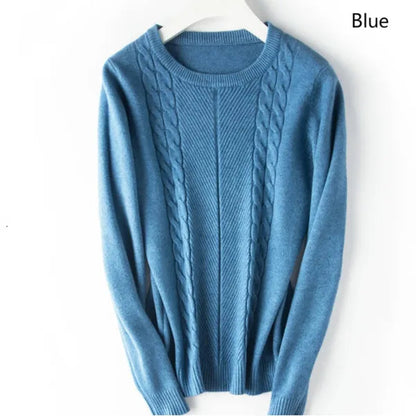 NEW 4 Colors Women Wool Pure Cashmere Sweater Fashion O-neck Soft Woman Female Warm Pull Pullovers Sweaters Plus Size S-XXL