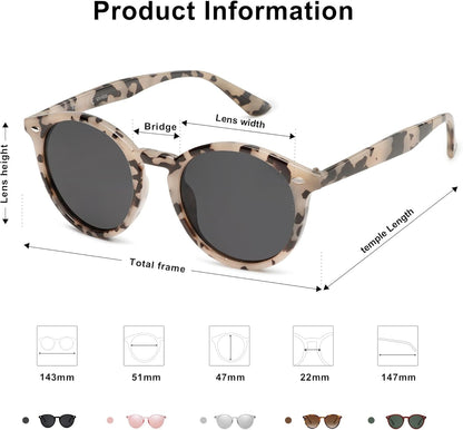 Retro round Polarized Sunglasses for Women Men Classic Vintage Sunnies SJ2069