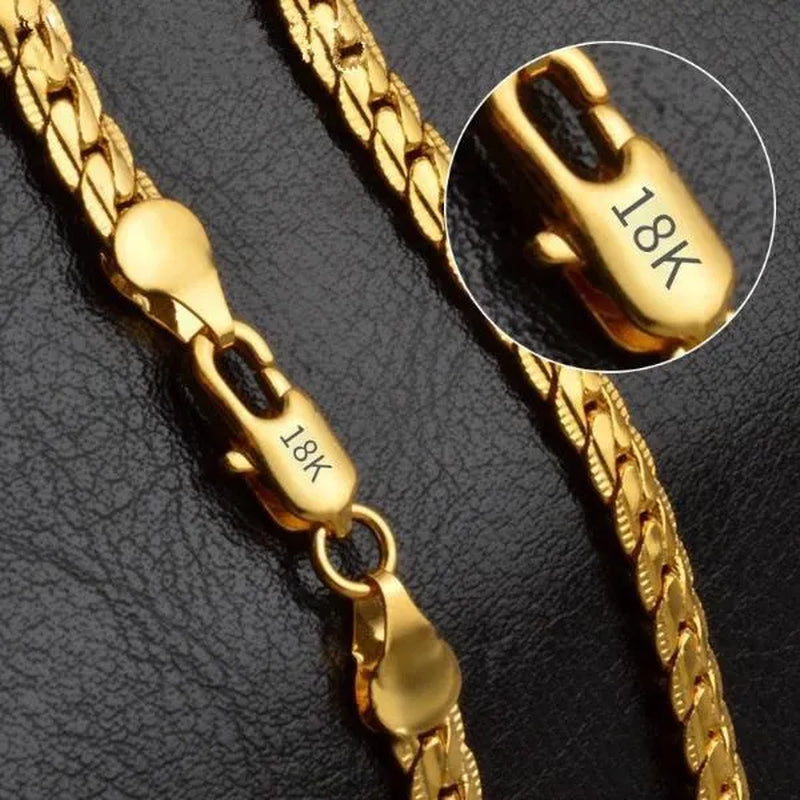 8/16/18/20/24Inch 18K Gold/925 Sterling Silver Luxury Brand Design Noble Necklace Chain for Woman Men Fashion Wedding Engagement Jewelry