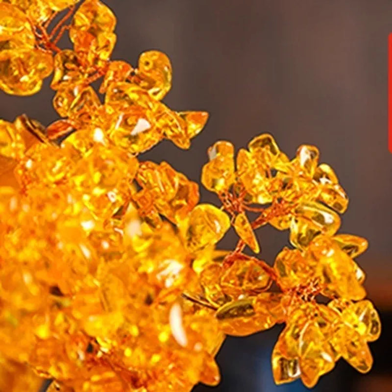 Resin Citrine Feng Shui Money Tree Lucky Tree Home Decoration Ornament Festival Holiday Gifts Bring Wealth