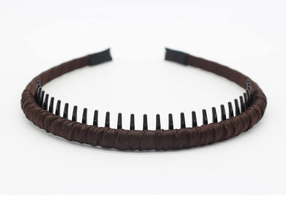 4Pcs Hairbands for Women, Non-Slip Zig Zag Headbands, Adjustable Teeth Comb Hair Hoop, Daily Use, Yoga, Spa, Parties, Resin Cotton Blend