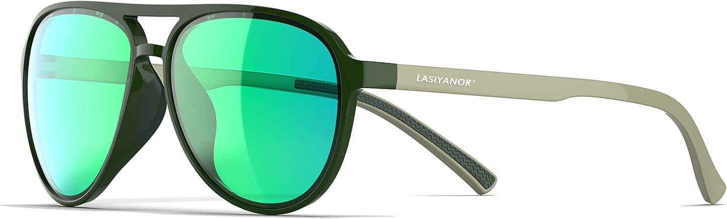 Lightweight TAC Polarized Tinted Classic Vintage Retro 70S Sunglasses, TR-90 Frame for Women Men, UV 400 Protection