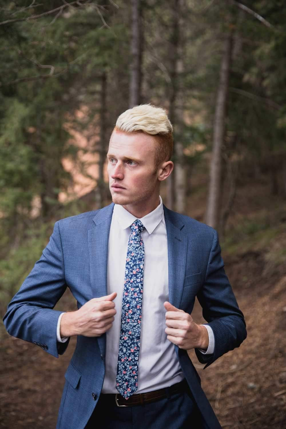 Men'S Skinny Tie Floral Print Cotton Necktie, Great for Weddings, Groom, Groomsmen, Missions, Dances, Gifts.