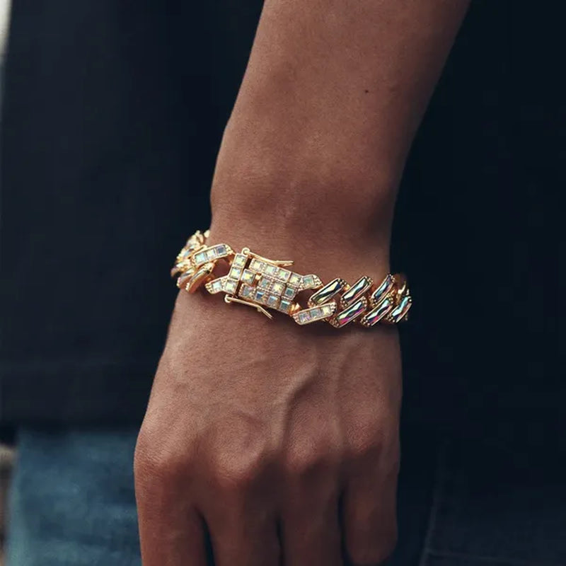 Cuban Link Chain Ice Out Chain Necklace For Men and Women Hip Hop Jewelry